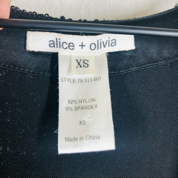 Alice + Olivia Fully Sequined Little Black Dress XS EUC - Picture 2 of 5